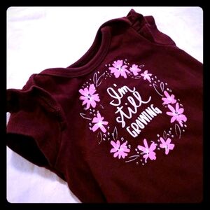 Cat & Jack Flower 0-3M Maroon Onesie